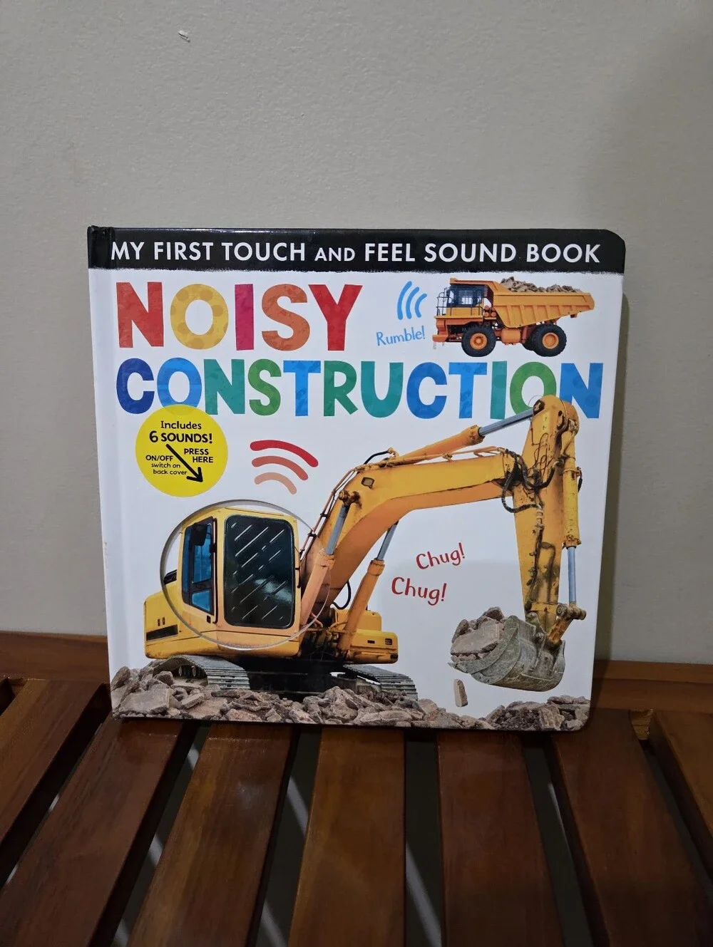 Noisy Construction Touch & Feel Sound Book - Yellow/Blue NEW